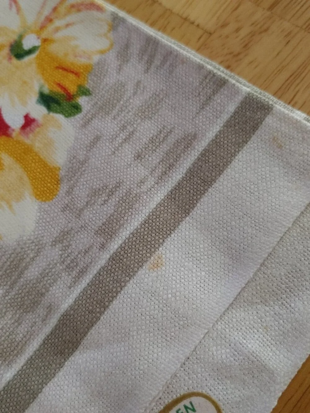 Vintage Hand Screen Printed All Linen Tea Towel/Small Runner Brand New